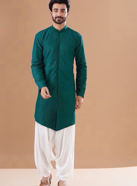 Silk Embroidered Kurta Set