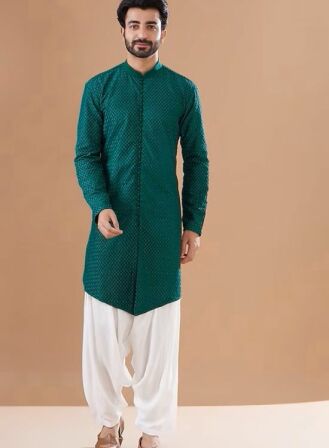 2 - Silk Embroidered Kurta Set