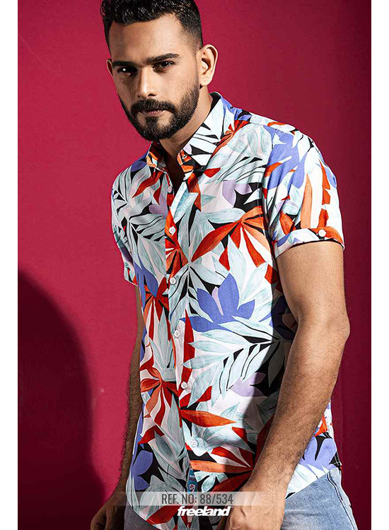 Floral Print Cuban Shirt