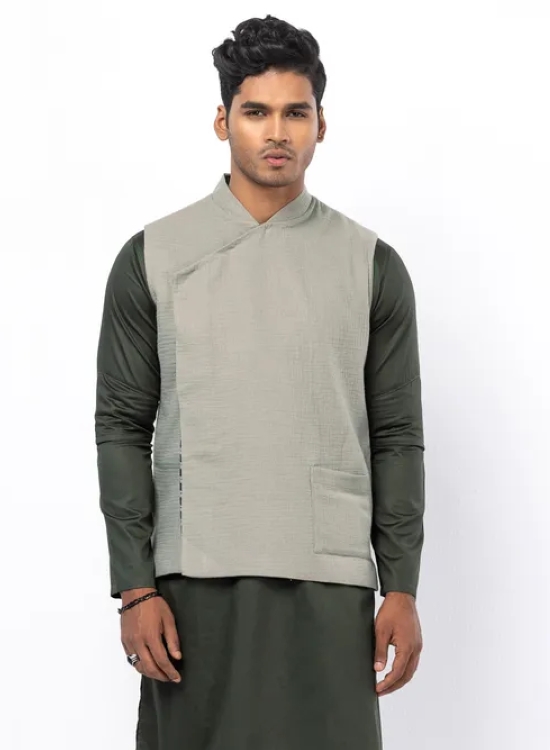 23 - Sage  Cotton Waistcoat