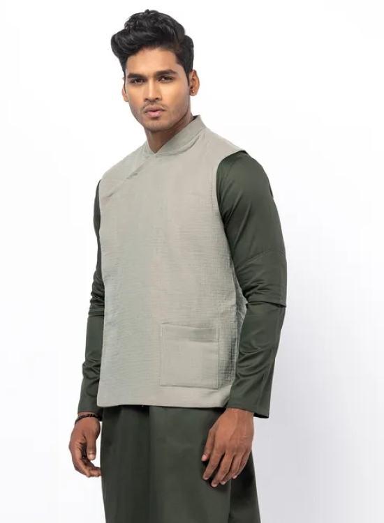 23 - Sage  Cotton Waistcoat
