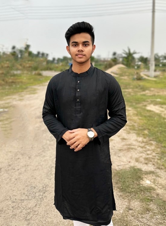 78 - Men's Solid Black Panjabi