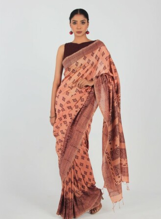 120 - Asclepias Syriaca Half Silk Saree