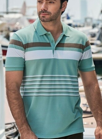 121 - Premium Stripe Polo Shirt
