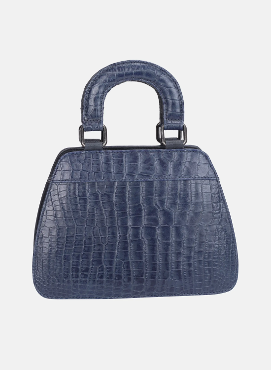 Blue Embossed Genuine Leather Bag