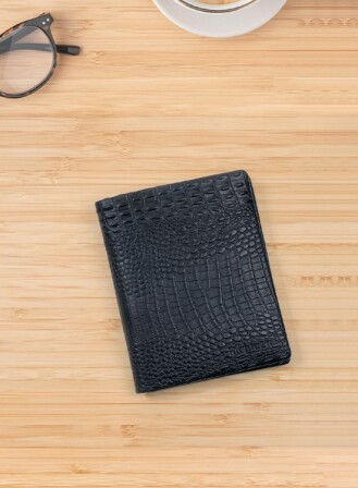 167 - Premium Black Leather Wallet by RICHMAN