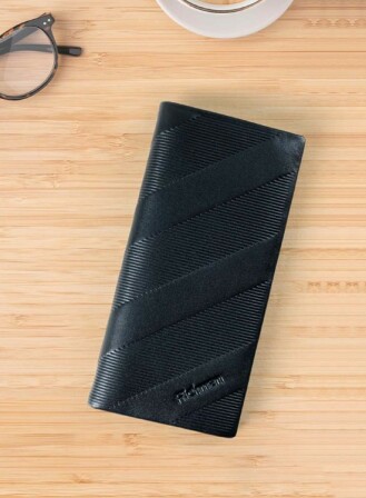 169 - Premium Black Leather Wallet by RICHMAN