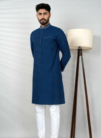 181 - Indigo Stripe Panjabi