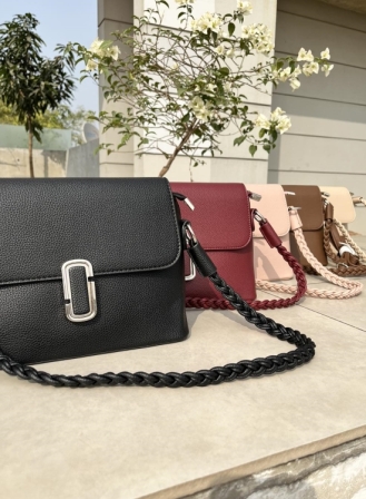 208 - Braided Sling Bag With Long Belt