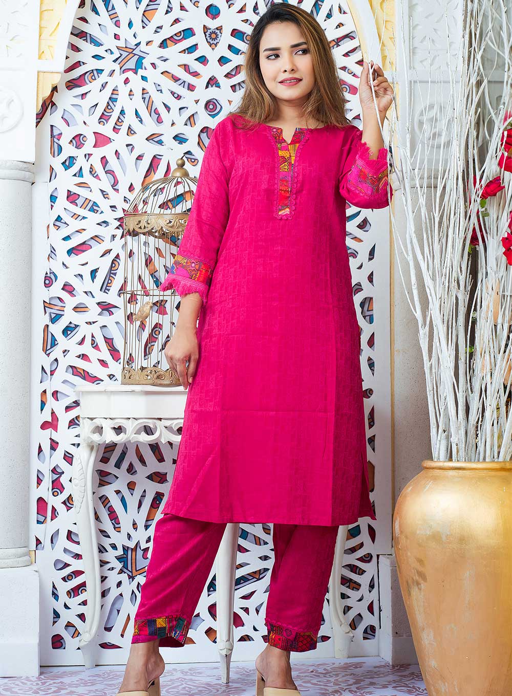 Two Piece Kurti Maroon